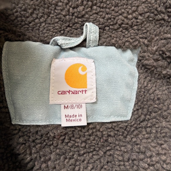 Carhartt blue canvas, Sherpa fleece lined jacket.  Size woman’s M - Picture 2 of 9